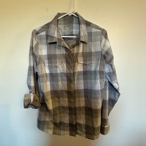 Kuhl - Gray Plaid Button-Up Shirt-Lg